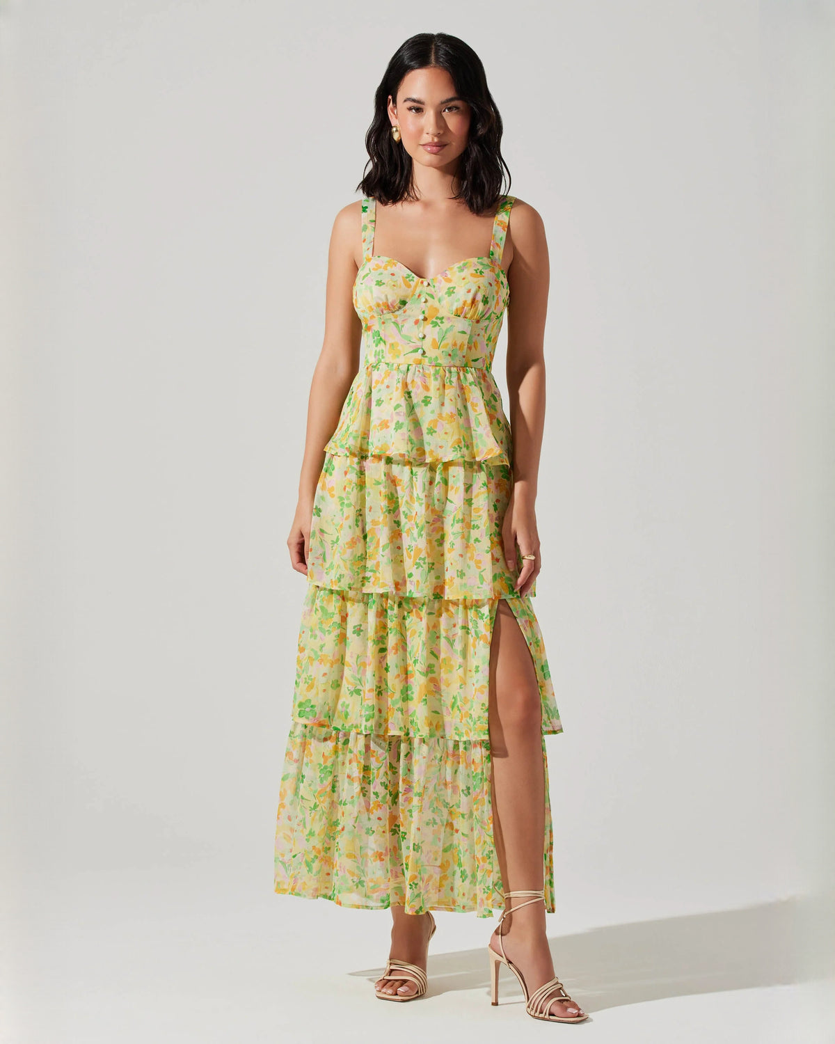 sleeveless chiffon a-line maxi bridesmaid dress - image 1