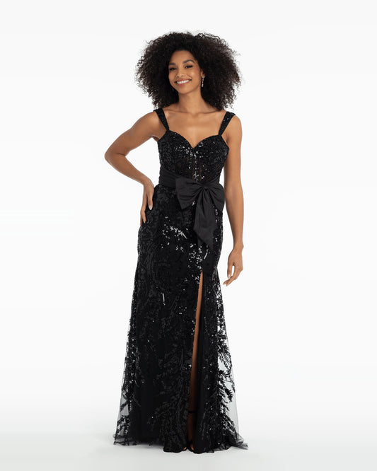sweetheart column maxi prom dress - image 1
