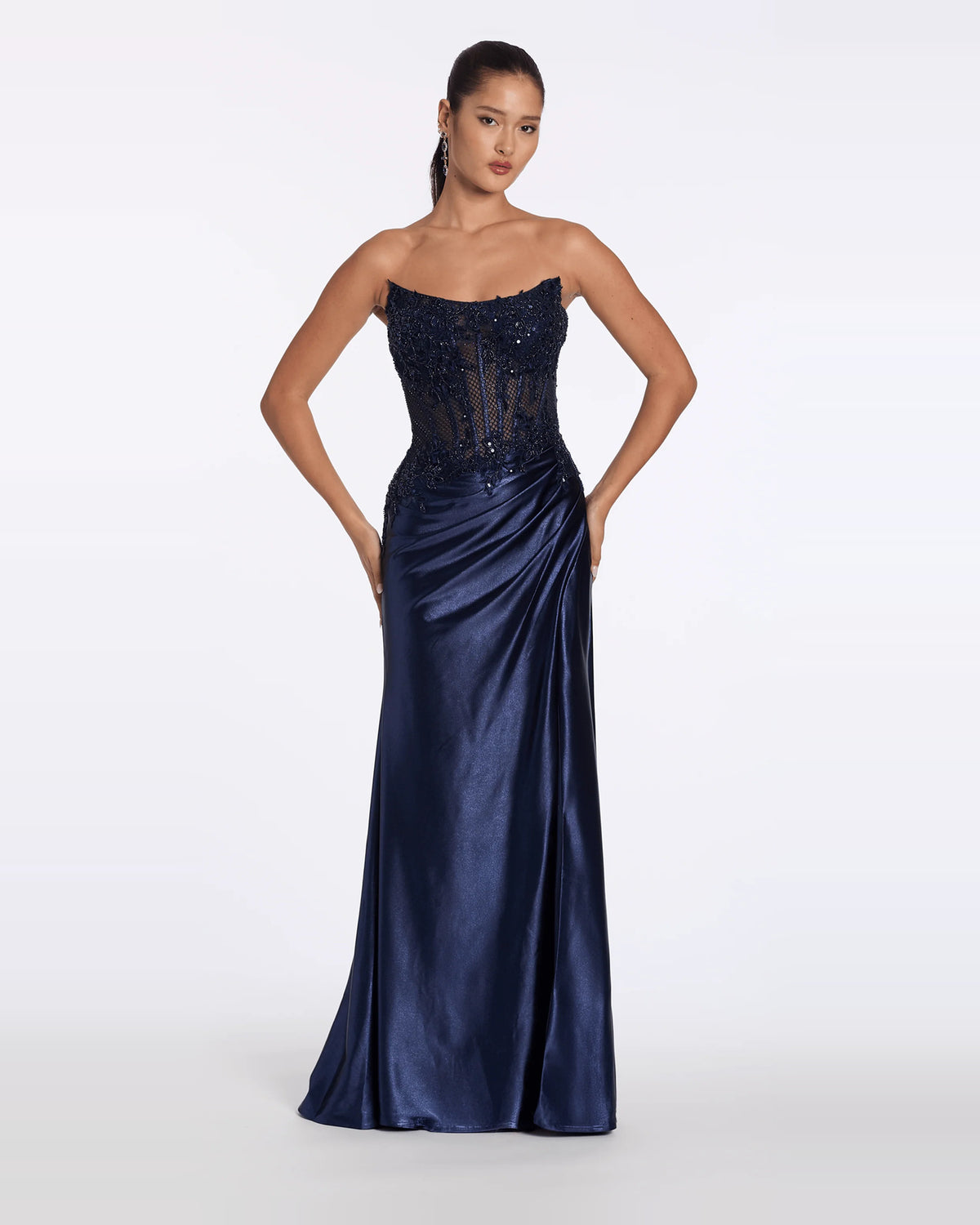 strapless trumpet maxi prom dress - image 1