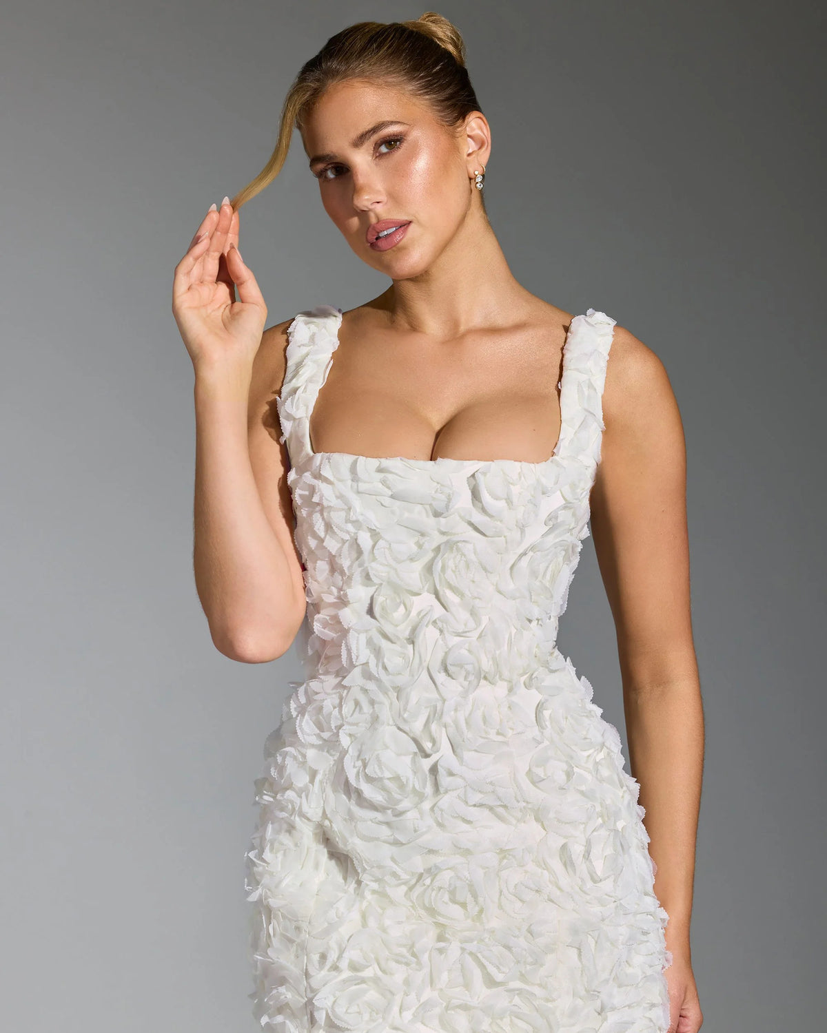 posy floral white mini homecoming dress - image 2