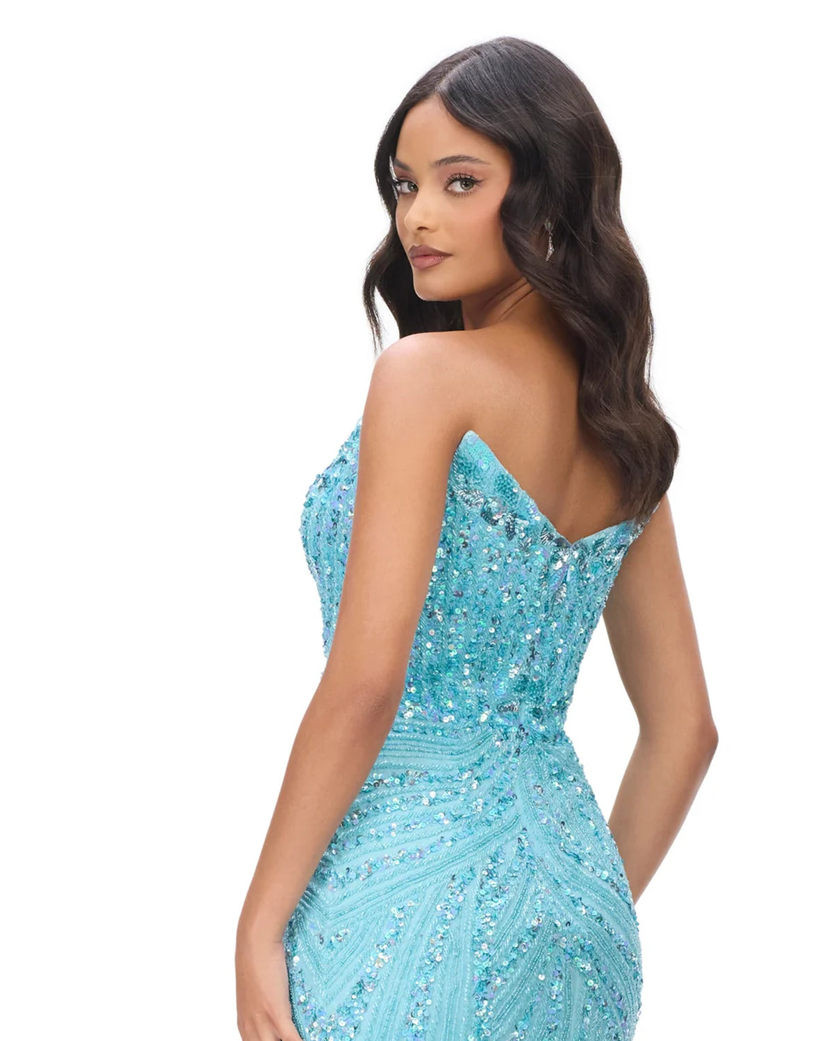 ashley lauren 4500 crystal v-neck bodycon mini homecoming dress - image 2