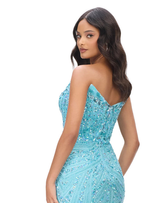 ashley lauren 4500 crystal v-neck bodycon mini homecoming dress - image 2
