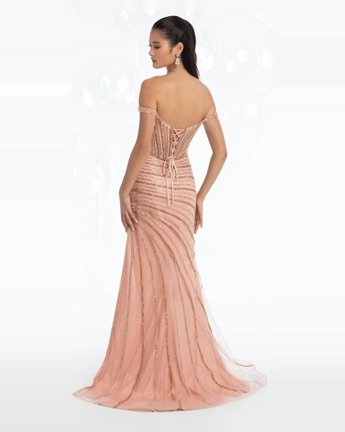 sweetheart trumpet maxi prom dress - image 2