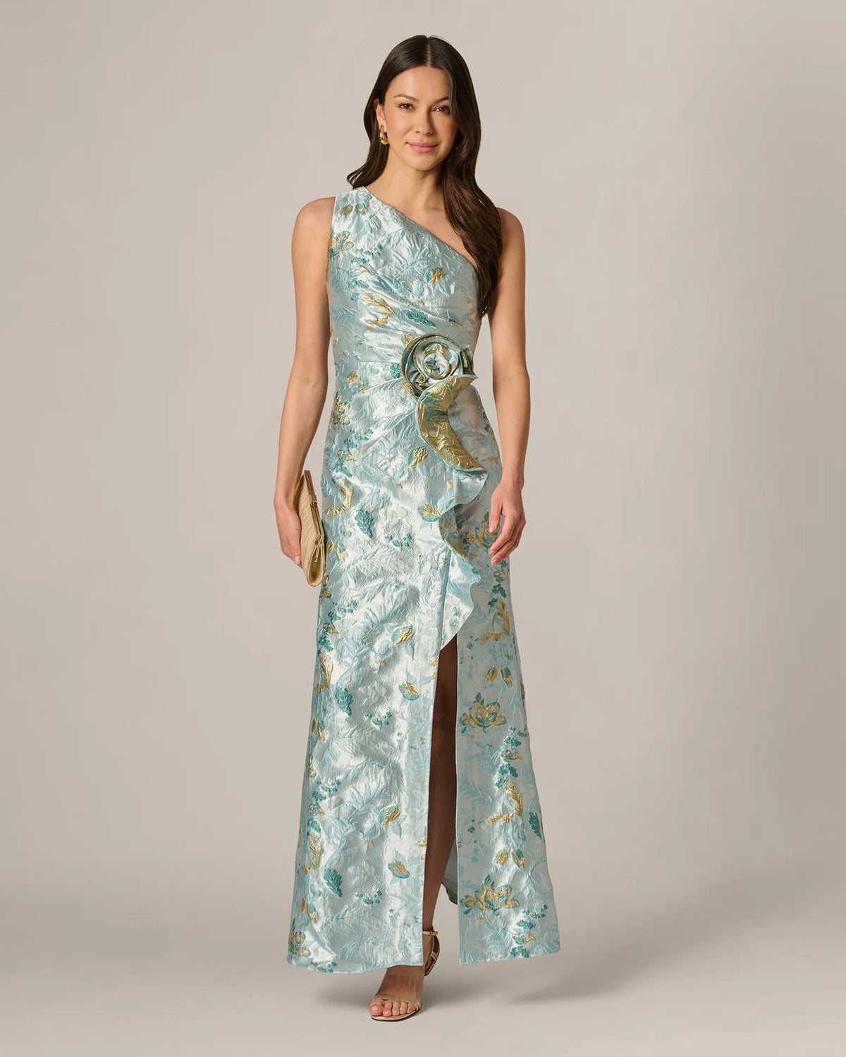 one-shoulder a-line maxi mother of the bride dress - image 2