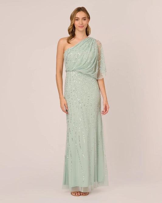 one-shoulder a-line maxi mother of the bride dress - image 2