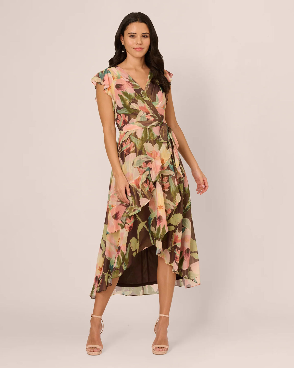 flutter-sleeve a-line midi mother of the bride dress - image 2