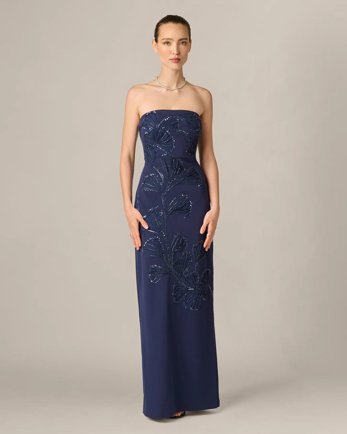 strapless sheath maxi mother of the bride dress - image 2