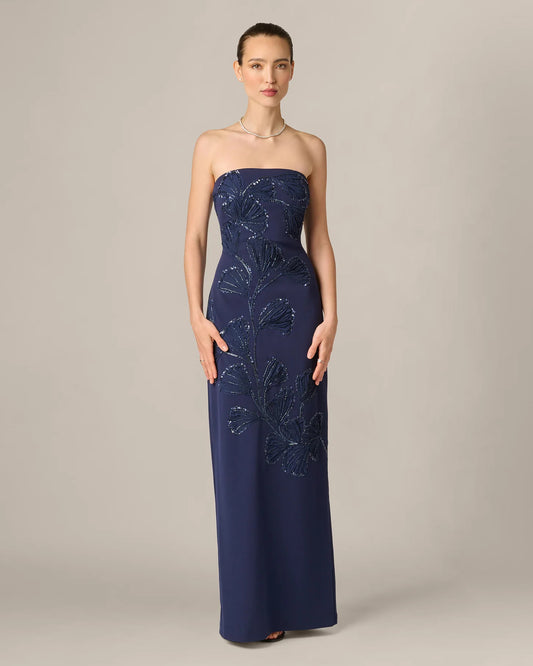 strapless sheath maxi mother of the bride dress - image 2