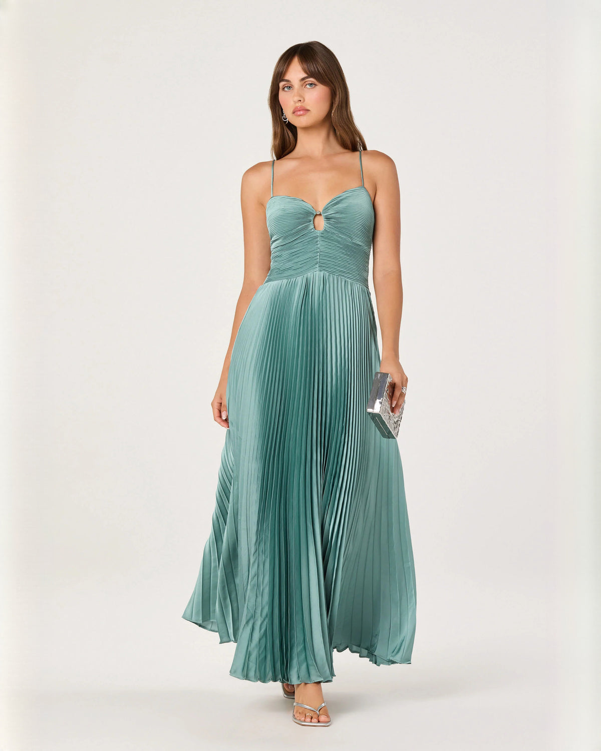 sleeveless chiffon a-line maxi bridesmaid dress - image 2