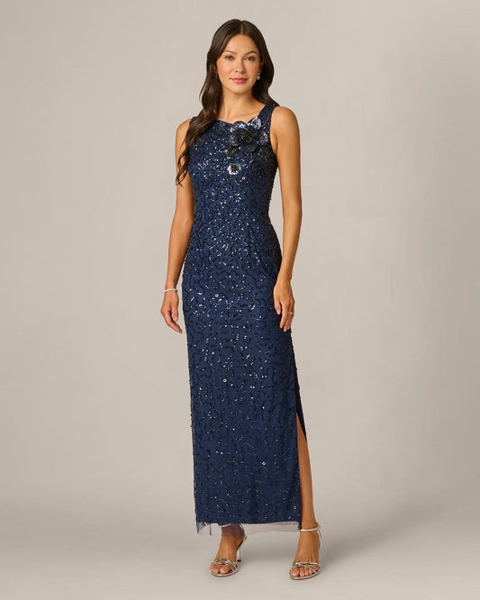 spaghetti strap a-line maxi mother of the bride dress - image 2