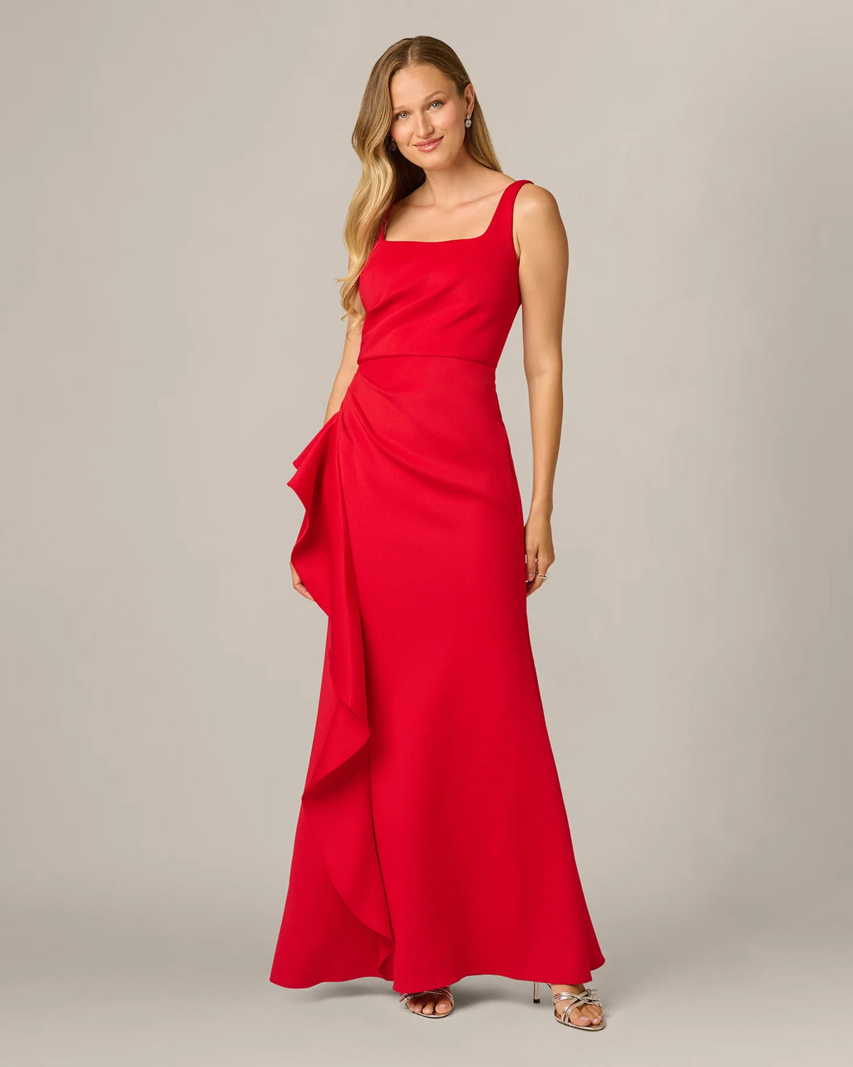square neck a-line maxi mother of the bride dress - image 2