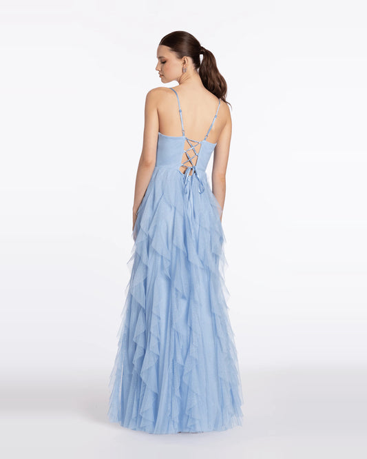 sweetheart column maxi prom dress - image 2