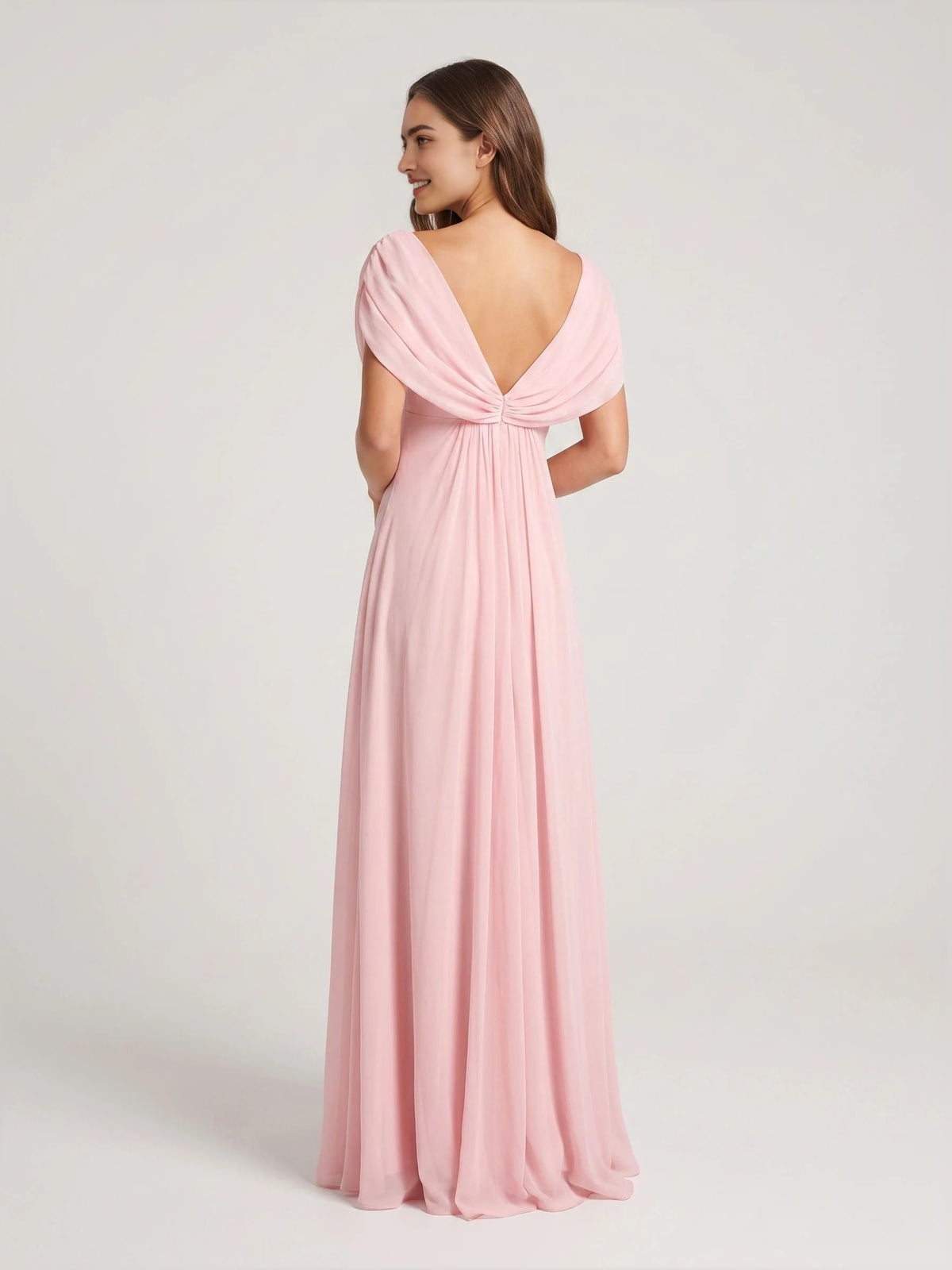 Petal floor-length bridesmaid dress, alternate view showing the bodice and skirt