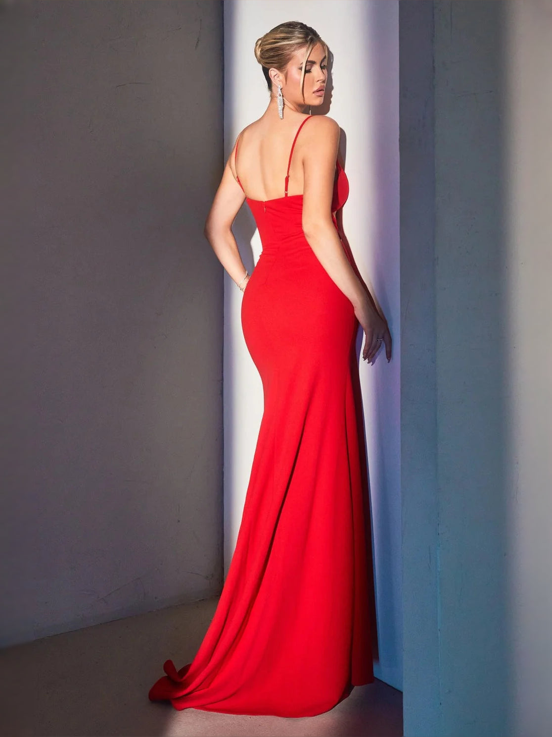 Black floor-length prom dress, alternate view showing the bodice and skirt