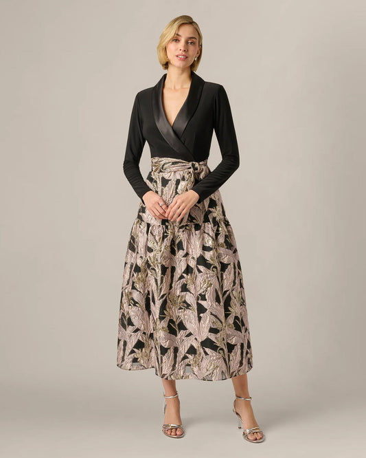 long-sleeve a-line maxi mother of the bride dress - image 2