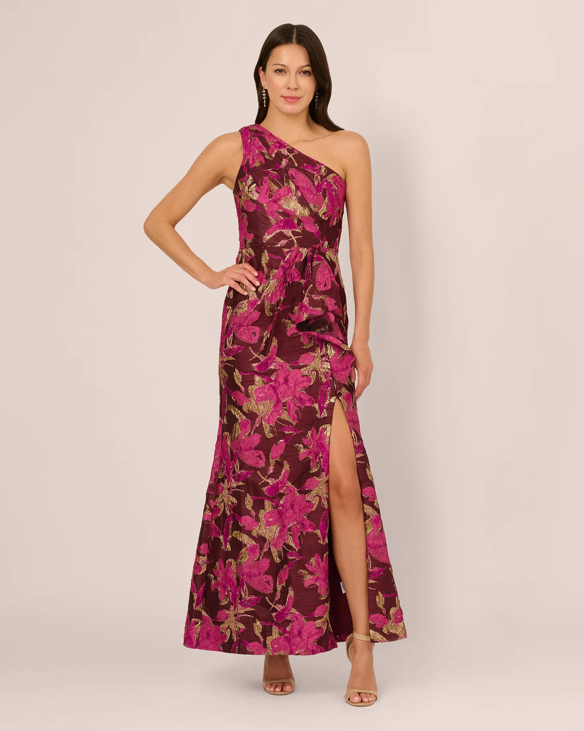one-shoulder a-line maxi mother of the bride dress - image 2