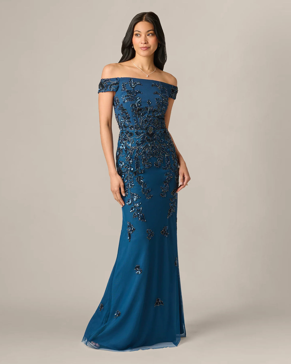 off-shoulder mermaid maxi mother of the bride dress - image 2