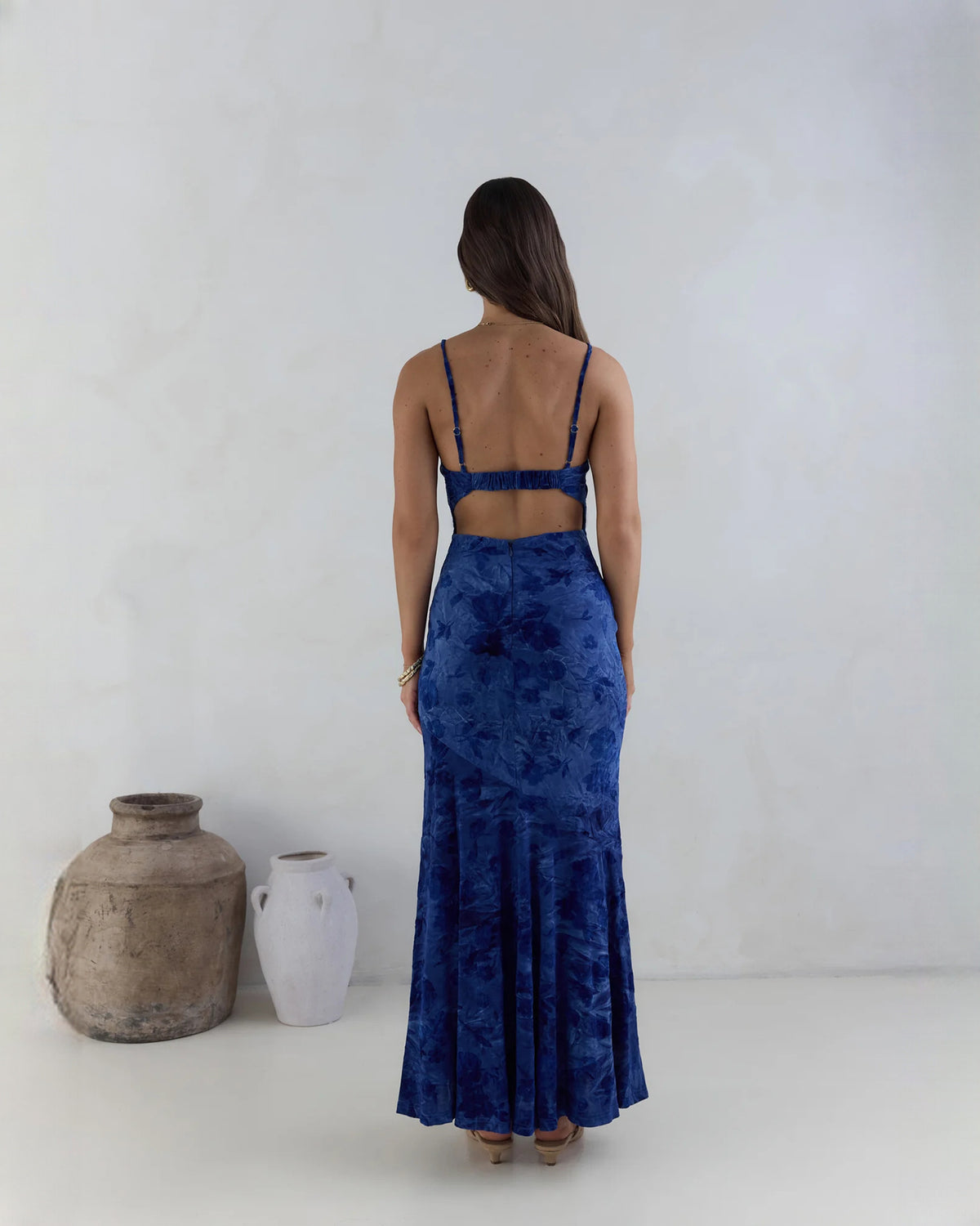 sleeveless mesh a-line maxi bridesmaid dress - image 2