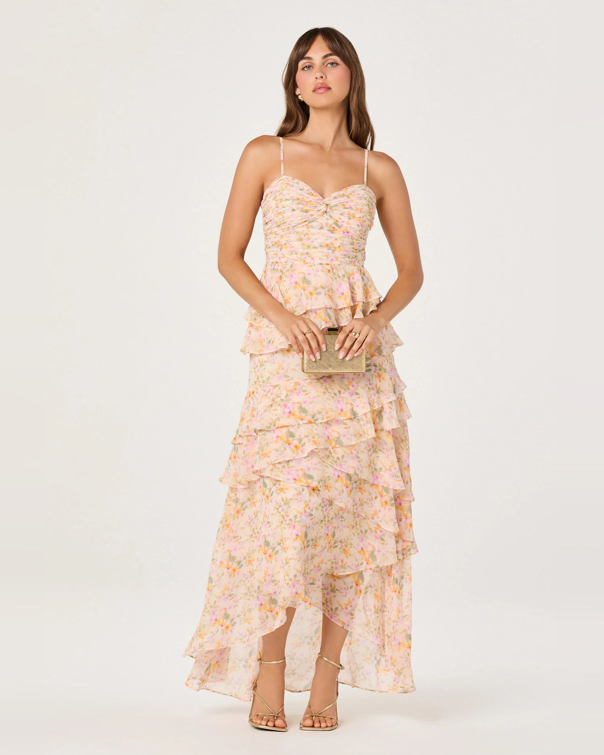 spaghetti strap a-line maxi homecoming dress - image 2