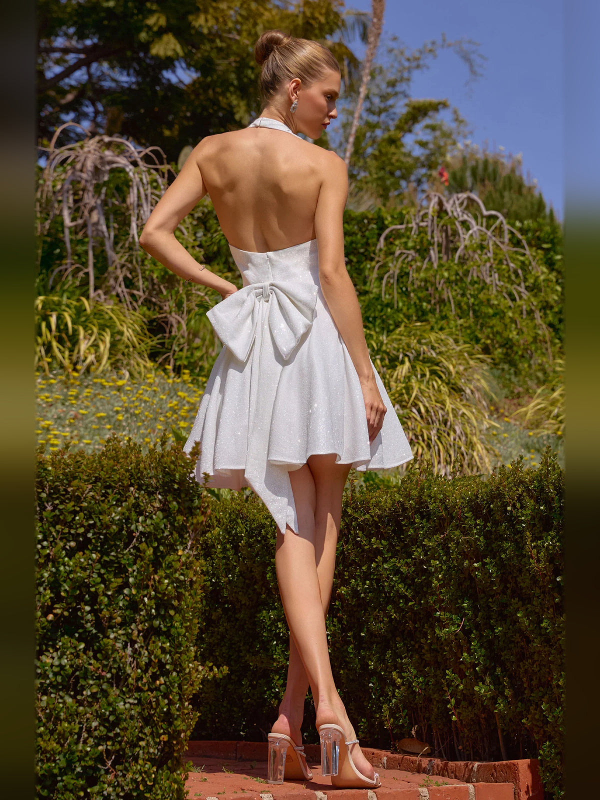 As Picture mini homecoming dress, back view showing the rear of the dress