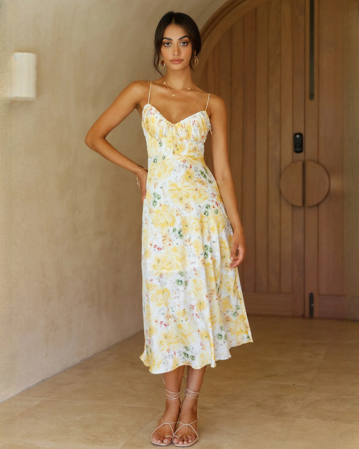 sleeveless chiffon a-line maxi bridesmaid dress - image 2