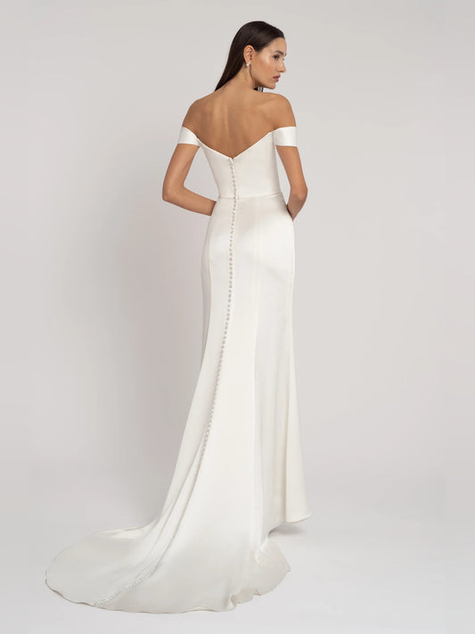 off shoulder a-line floor-length formal dress - image 2
