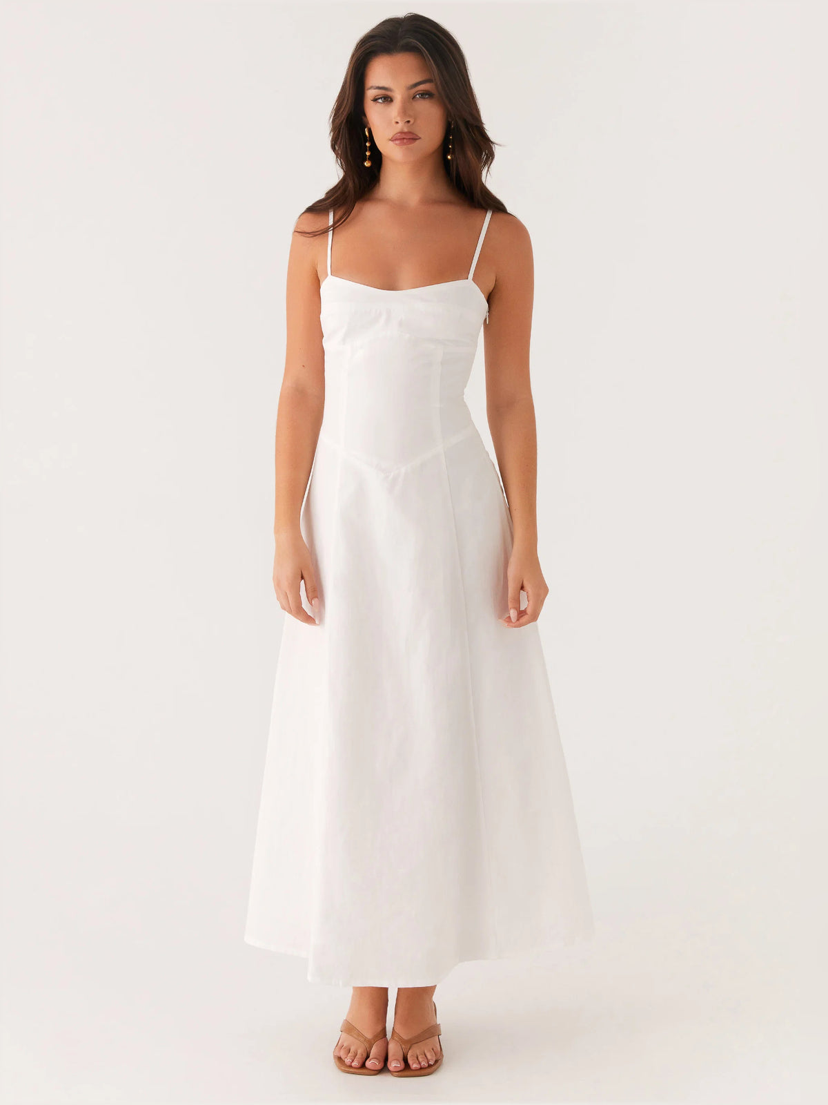 White midi formal dress, alternate view