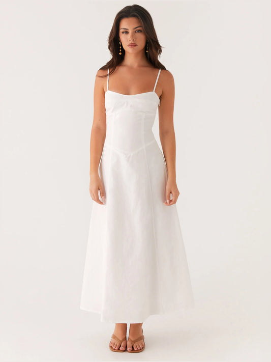 White midi formal dress, alternate view