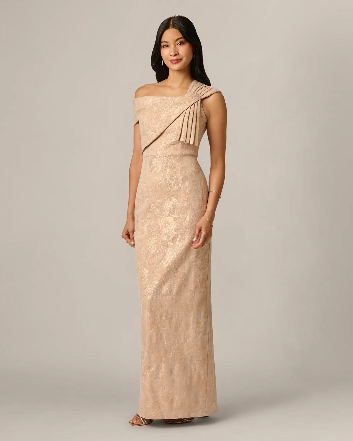 spaghetti strap sheath maxi mother of the bride dress - image 2