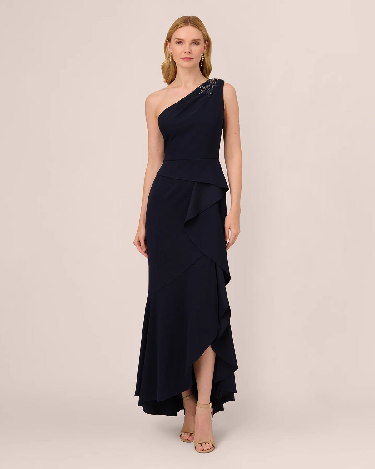one-shoulder a-line maxi mother of the bride dress - image 2