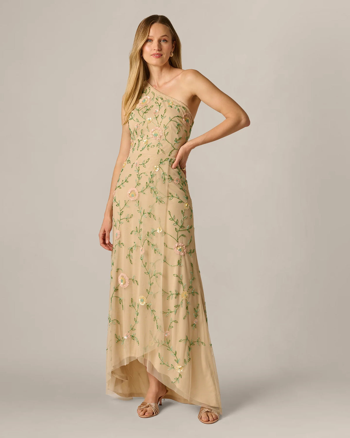 one-shoulder a-line maxi mother of the bride dress - image 2