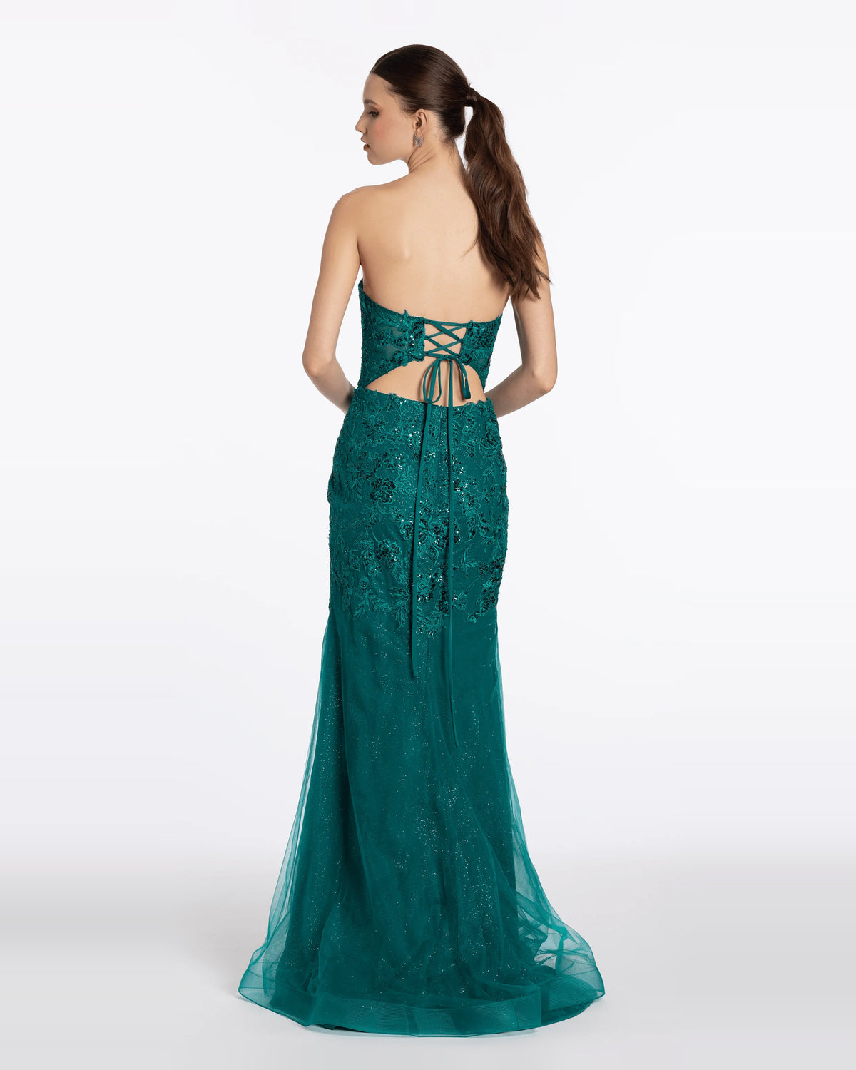 sweetheart column maxi prom dress - image 2