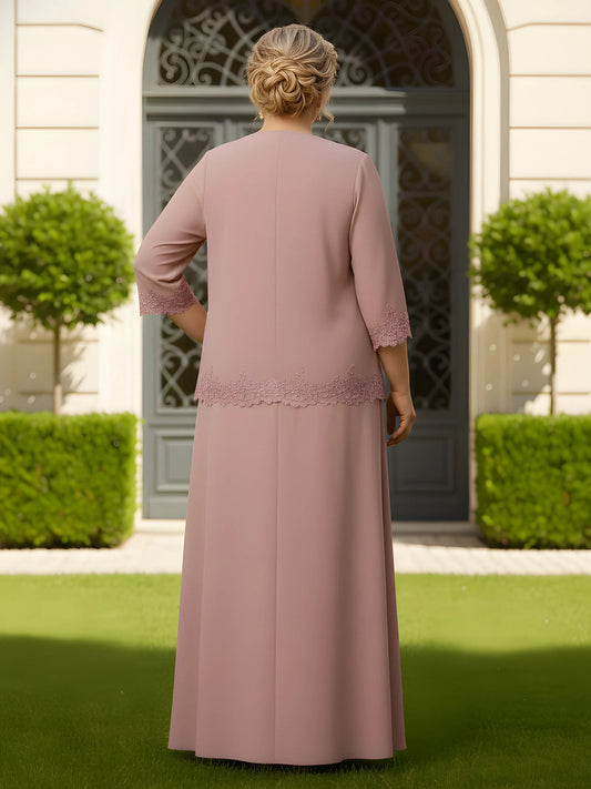 Dusty Rose maxi mother of the bride dress, alternate view showing the bodice and skirt