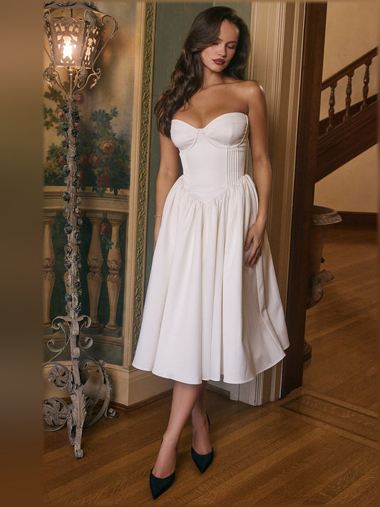Ivory midi formal dress, alternate view