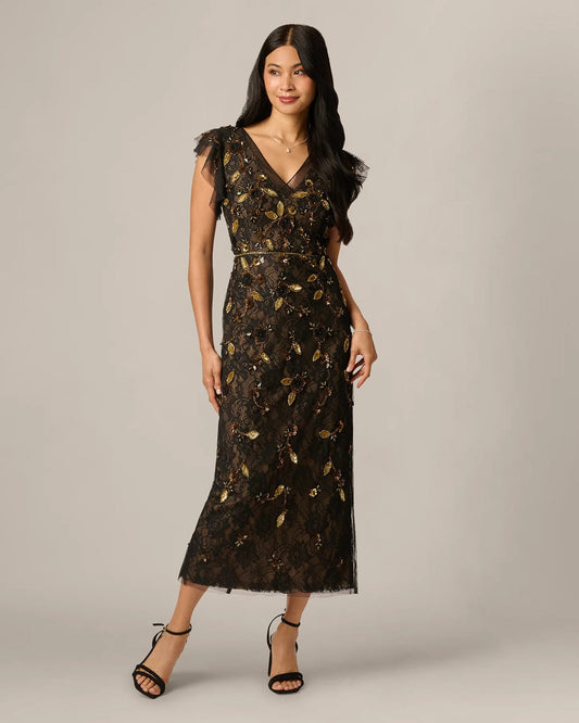 spaghetti strap a-line maxi mother of the bride dress - image 2