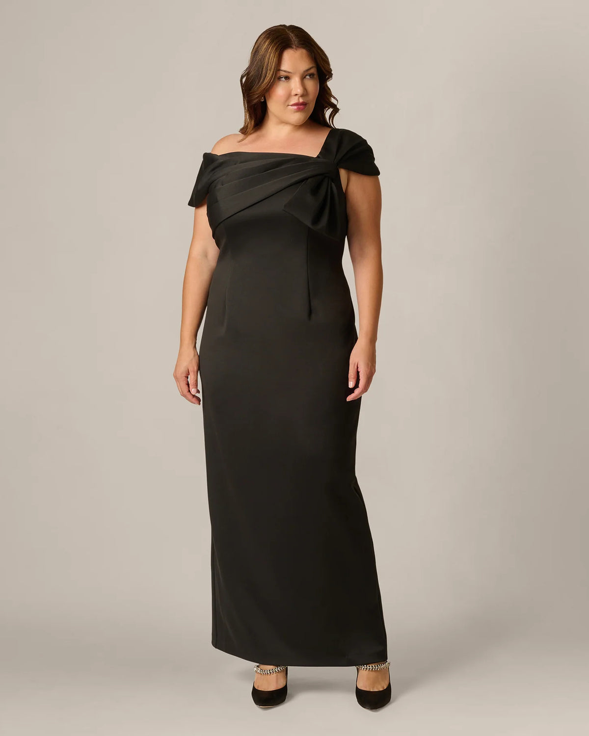 spaghetti strap sheath maxi mother of the bride dress - image 2