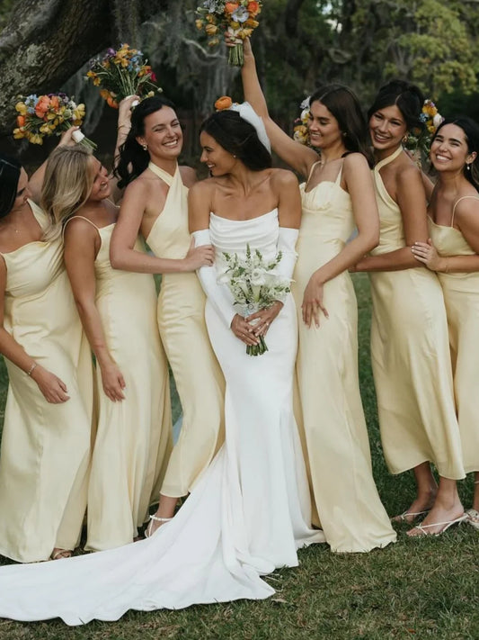 White floor-length wedding dress, alternate view showing the bodice and skirt