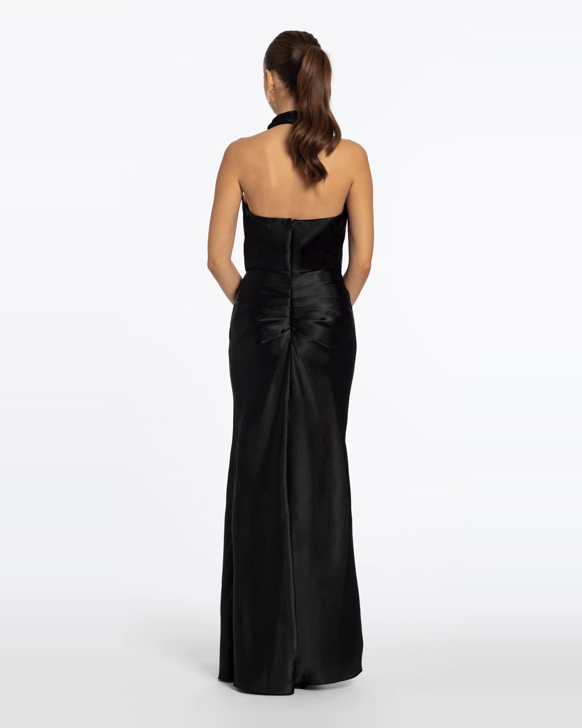 cowl neck column maxi prom dress - image 2