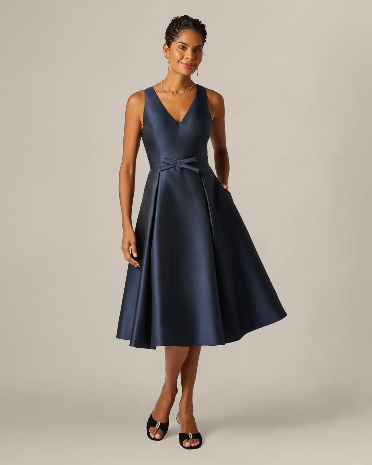 fit-and-flare midi mother of the bride dress - image 2
