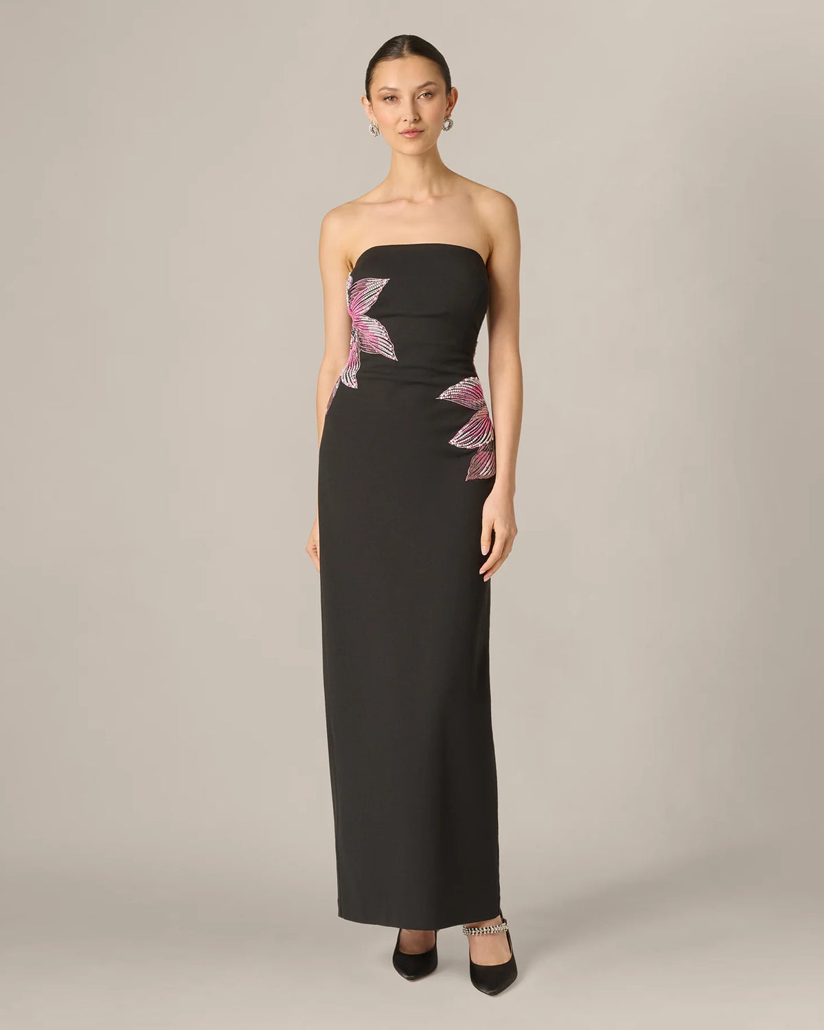 strapless a-line maxi mother of the bride dress - image 2