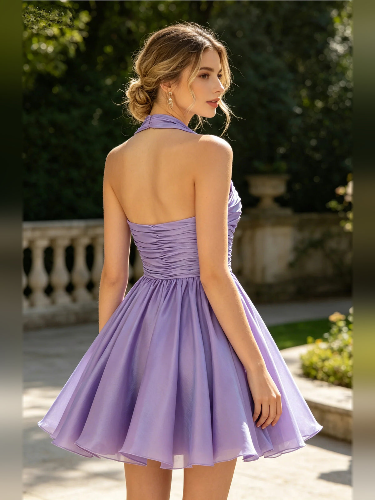 As Picture mini homecoming dress, back view showing the rear of the dress
