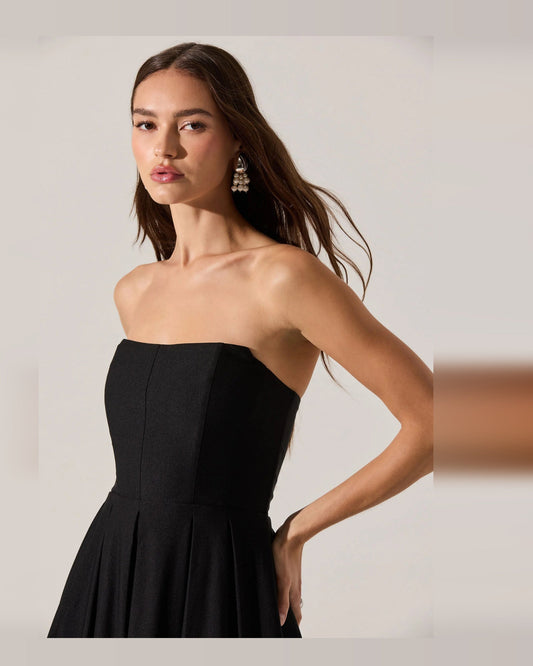strapless a-line midi formal dress - image 2