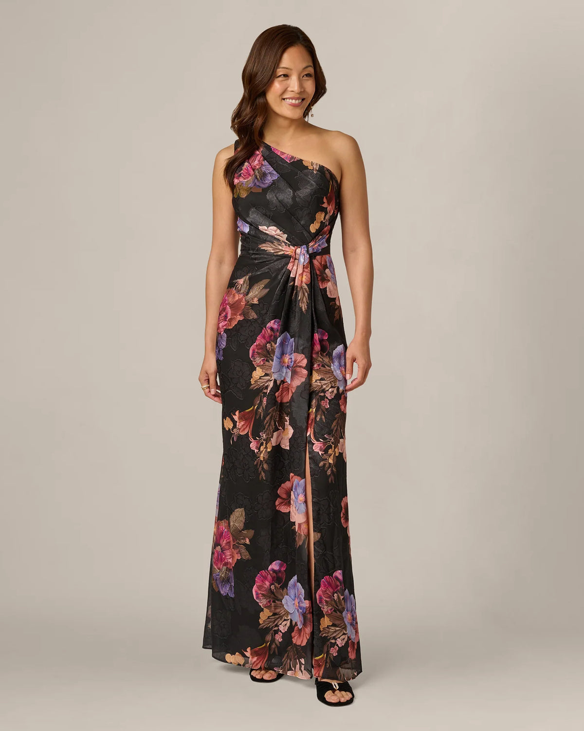 one-shoulder a-line maxi mother of the bride dress - image 2