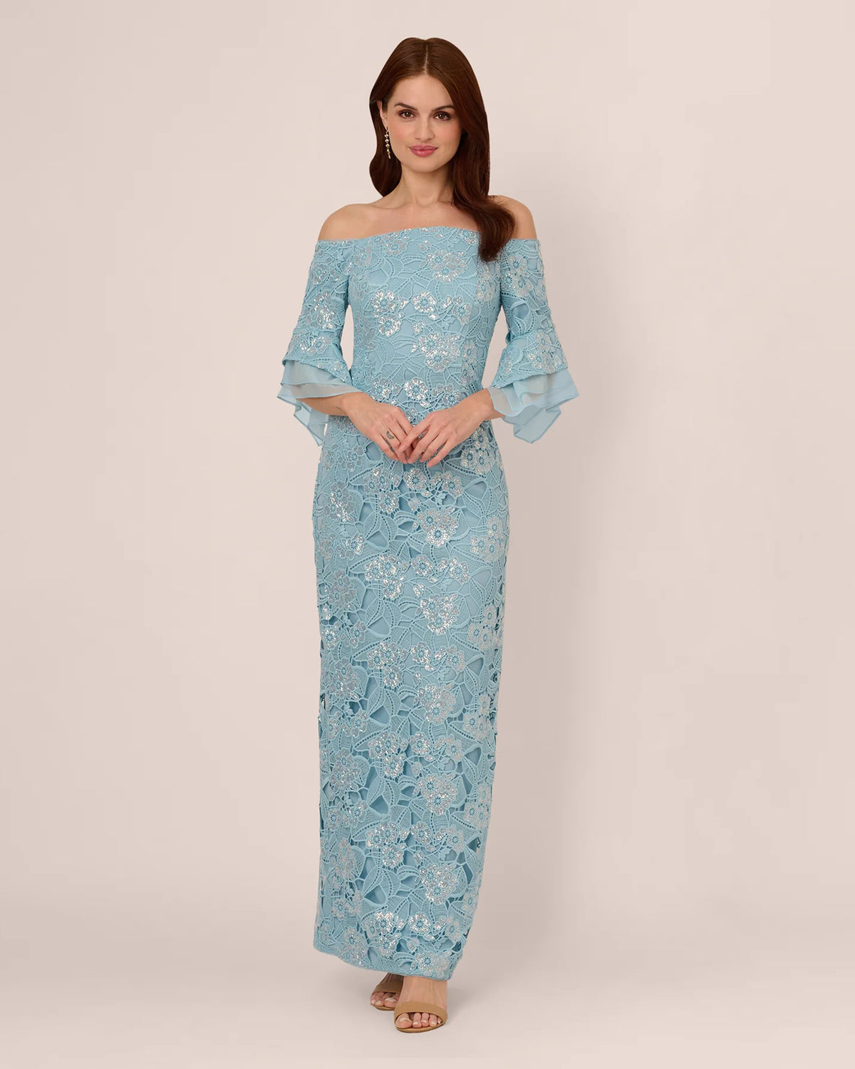 off-shoulder a-line maxi mother of the bride dress - image 2