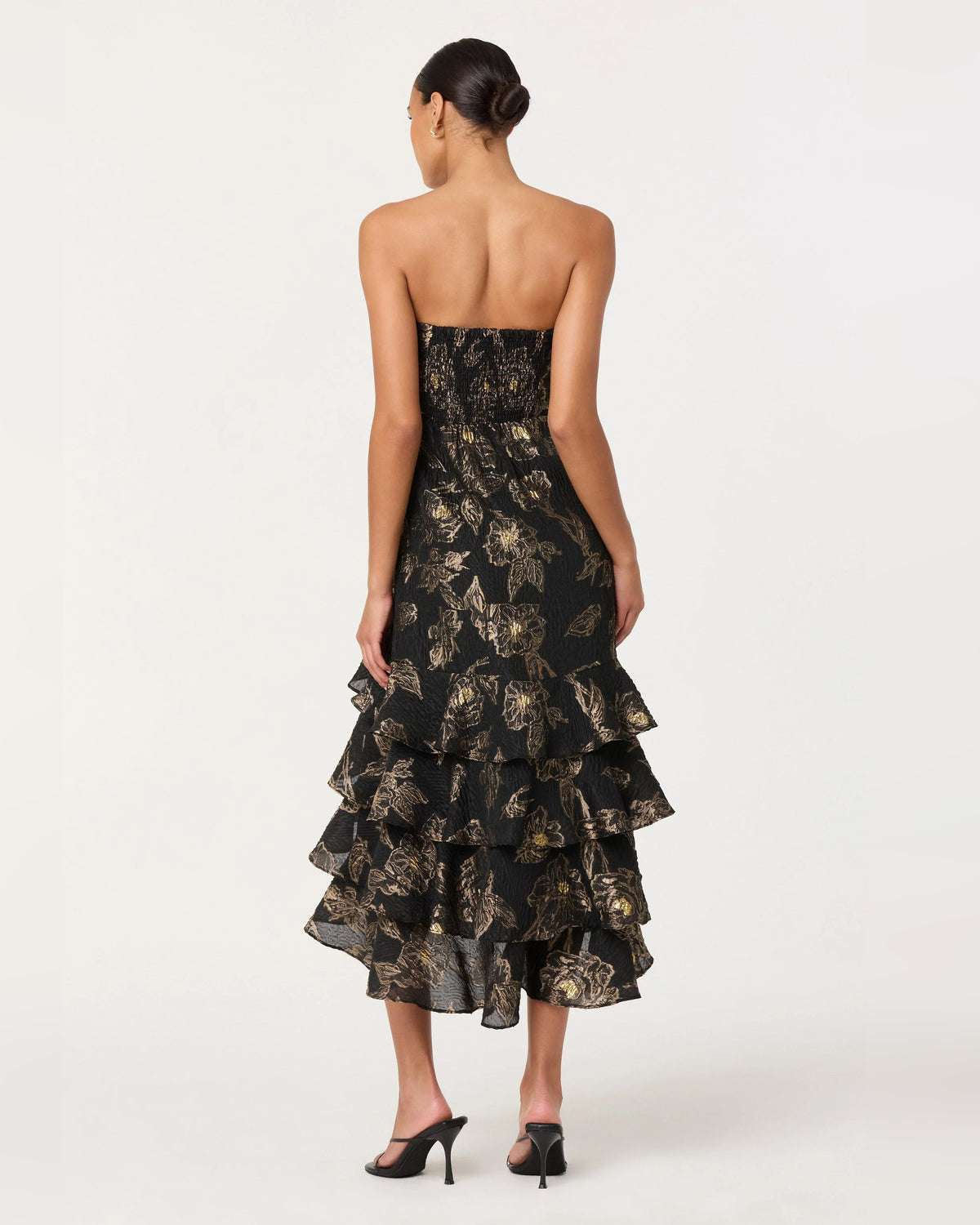 strapless a-line midi formal dress - image 2