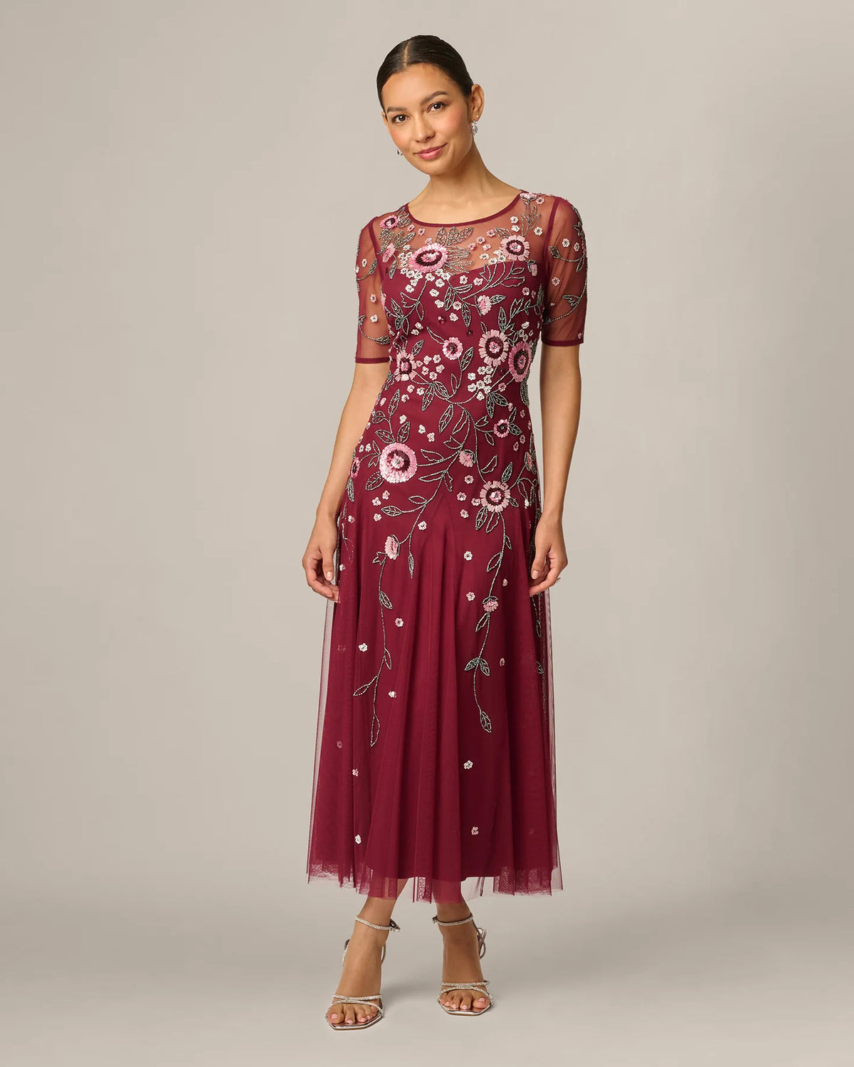 spaghetti strap a-line maxi mother of the bride dress - image 2