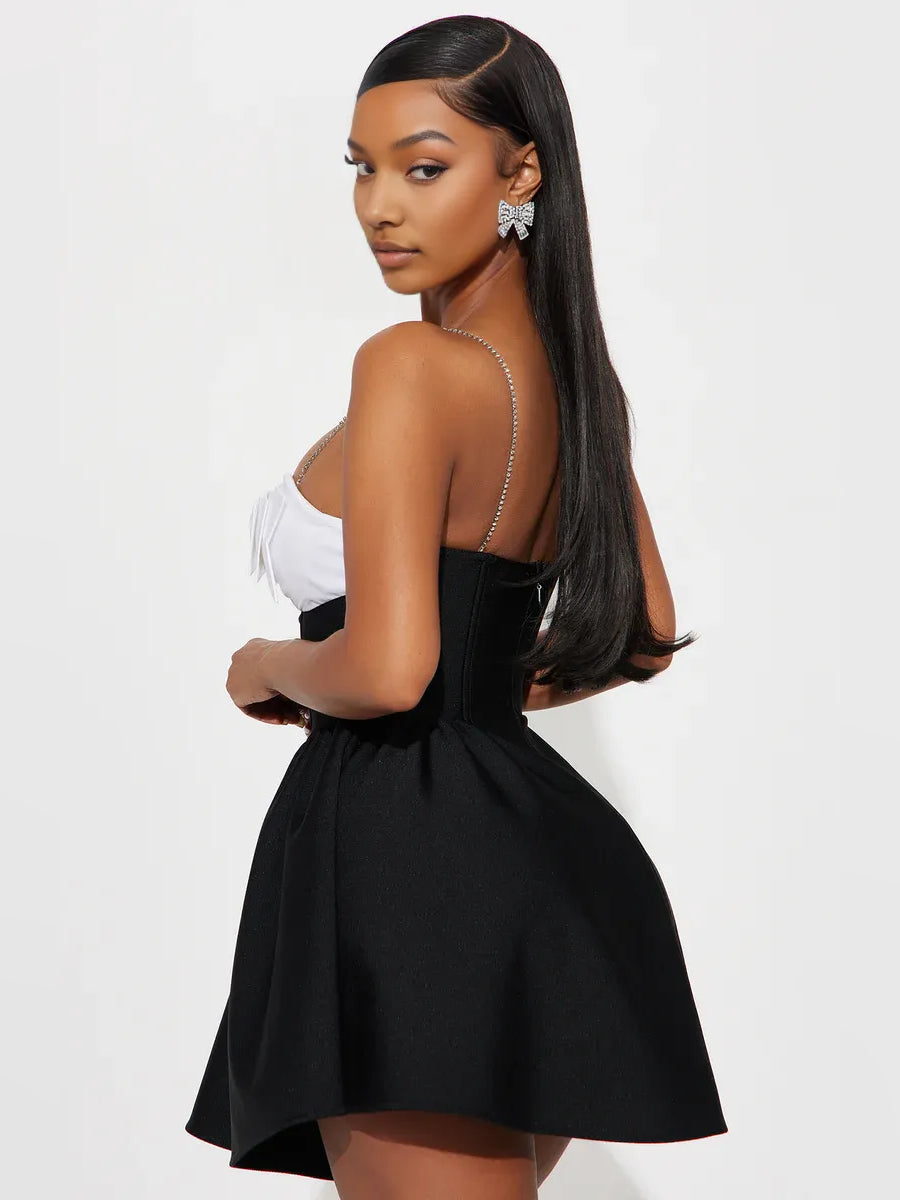 As Picture mini homecoming dress, back view showing the rear of the dress