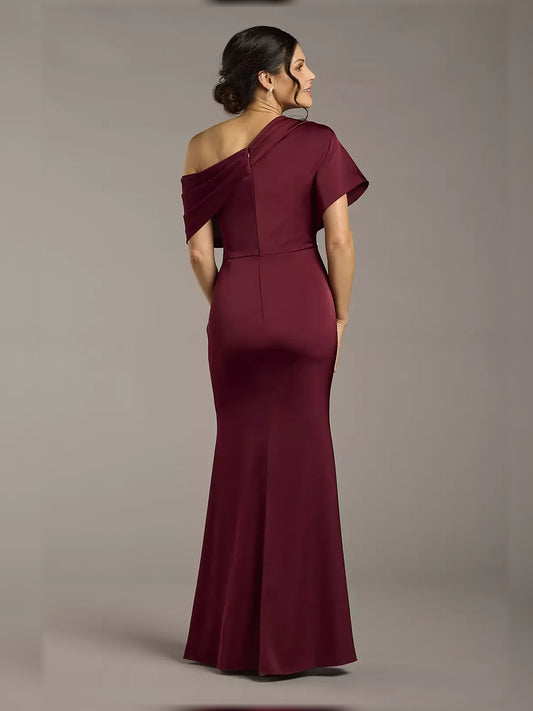 Navy Blue floor-length mother of the bride dress, alternate view showing the bodice and skirt