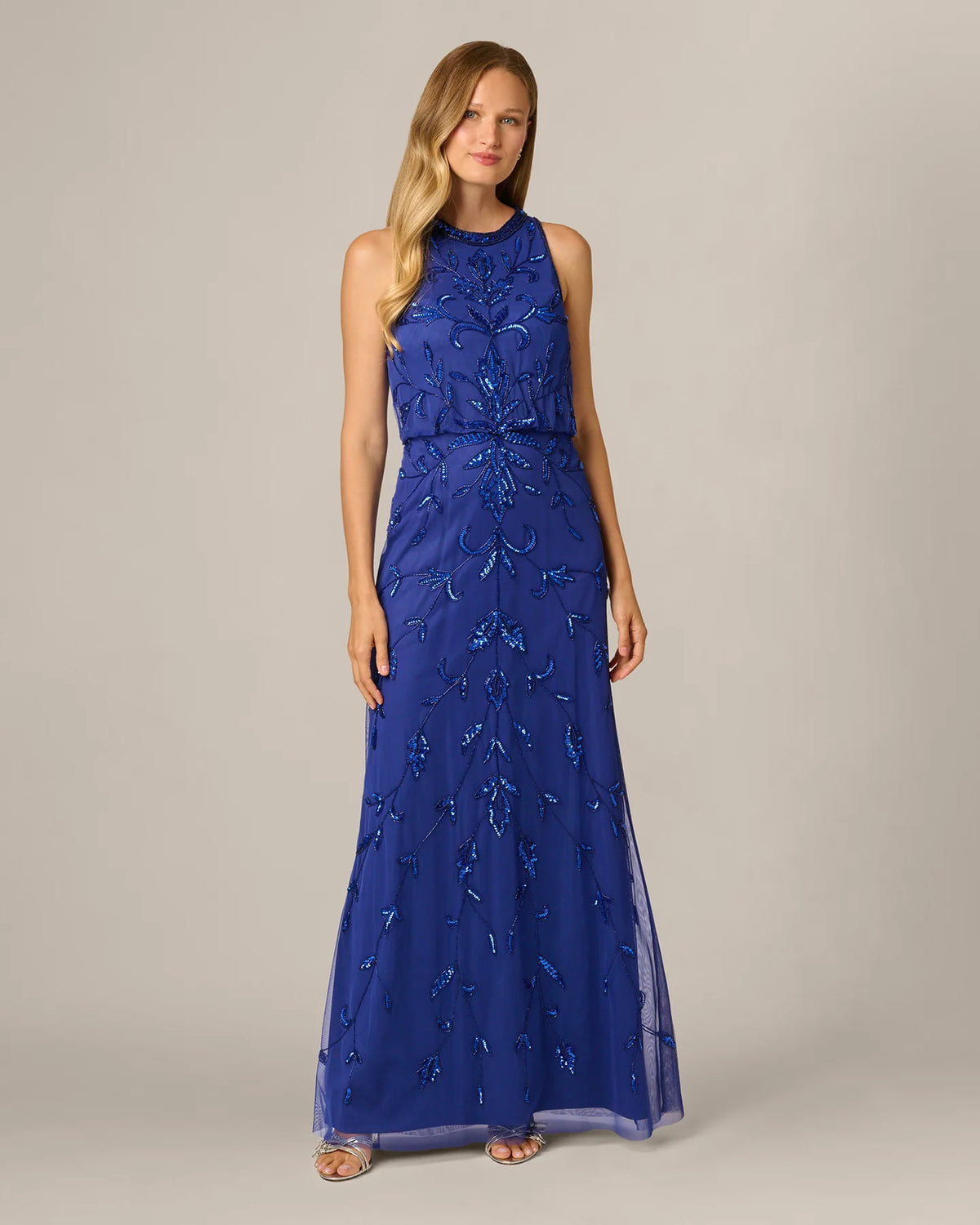 spaghetti strap a-line maxi mother of the bride dress - image 2