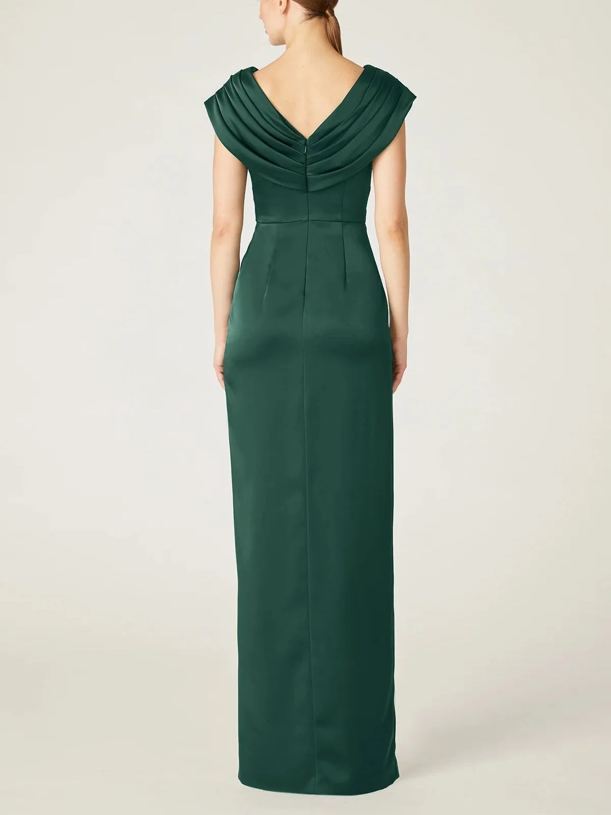 Clover floor-length mother of the bride dress, alternate view showing the bodice and skirt